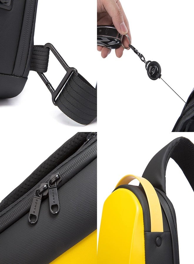 بانجي حقيبة كتف للسفر من بانج مقاومة للماء مصنوعة من مادة TPU، مناسبة للجنسين، مع منفذ شحن USB (أصفر) - Image 5